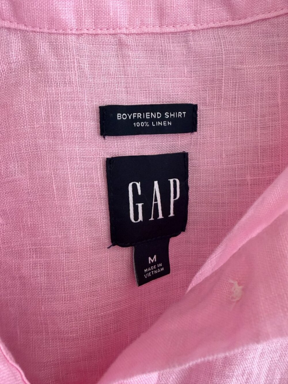 Gap Linen Boyfriend Shirt Relaxed Fit Pink - Women's M - Picture 4 of 8